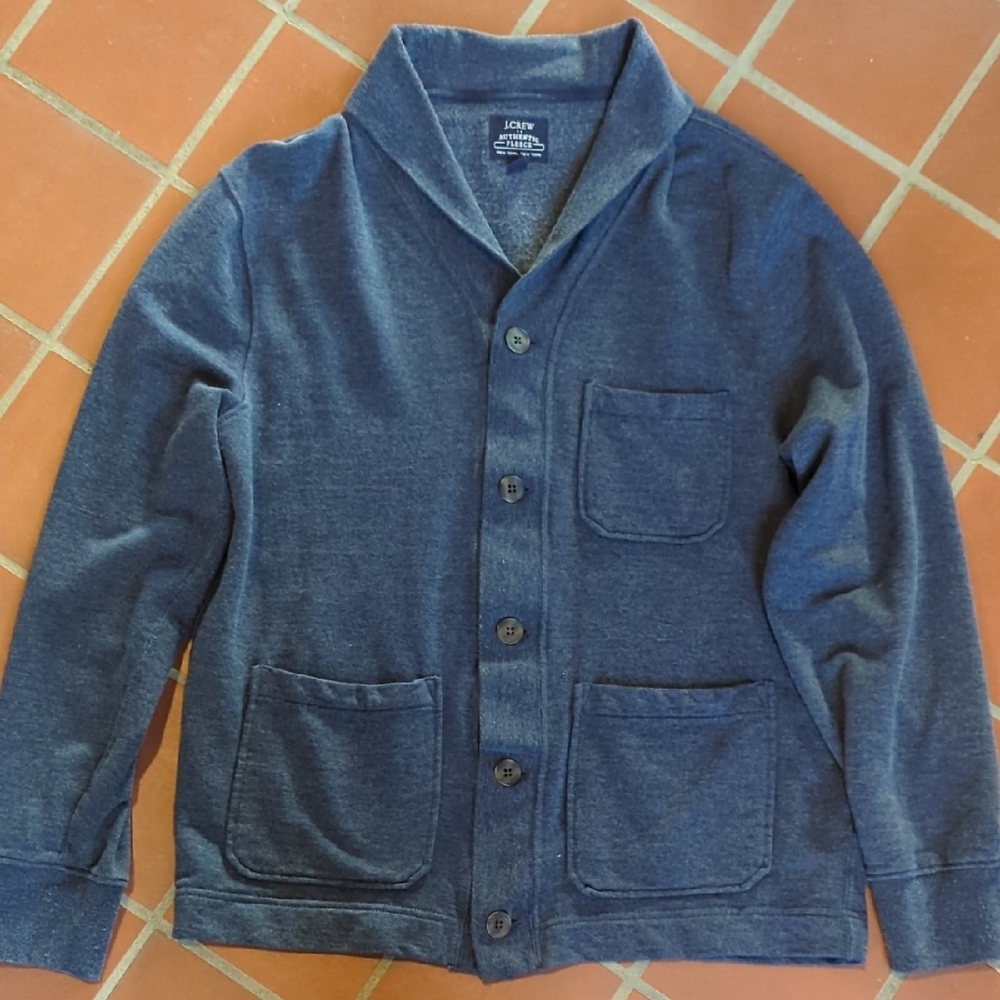 J. Crew Men's Blue Shawl Collar Cardigan